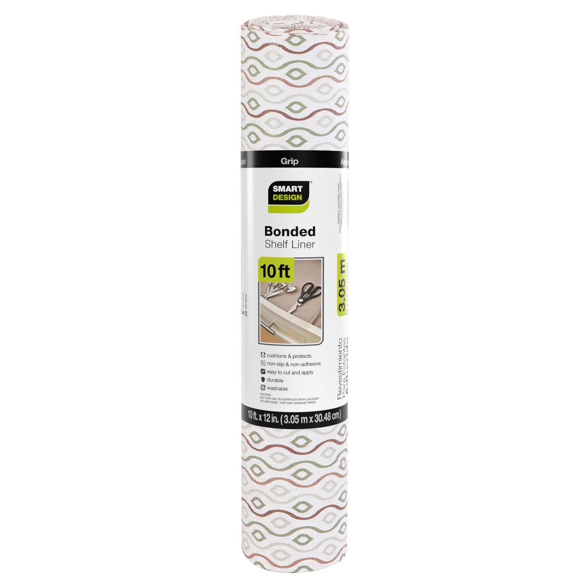 Bonded Grip Shelf Liner - 12 Inch x 10 Feet - Non-Adhesive